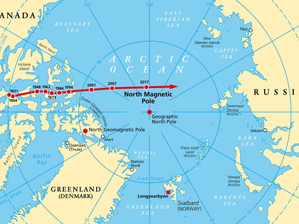 Північний магнітний полюс сповільнив рух у бік росії1