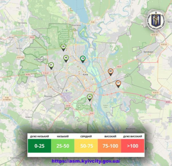 У Києві тимчасово погіршився стан повітря1