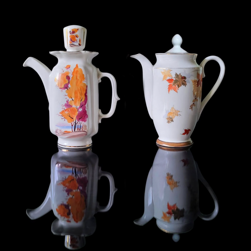 М. Трегубов, Н. Галушко-Аксьоненко. Кавник «Осінь». Коростенський фарфоровий завод. 1995. Кавник (форма чеська). Баранівський фарфоровий завод4