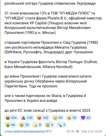 Співвласником «Української правди» став російський олігарх, — Бондаренко2